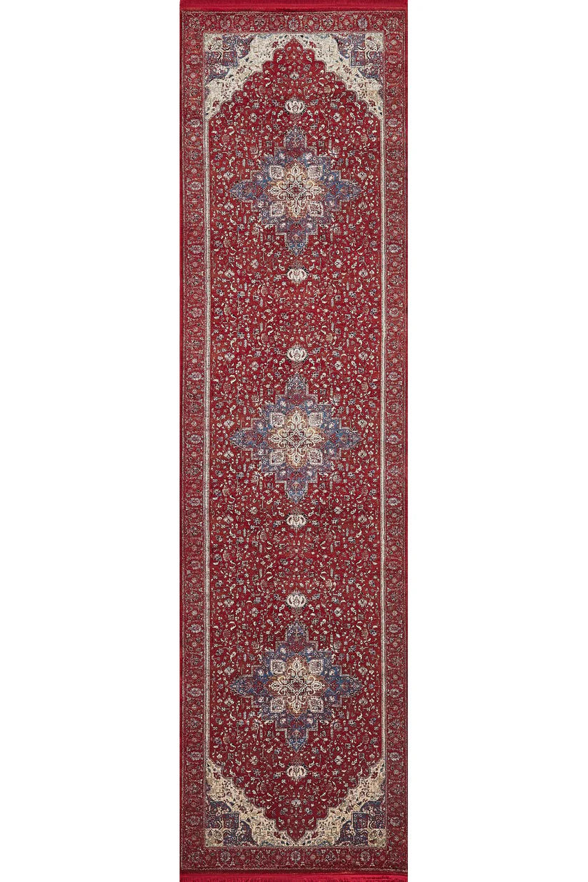 Ethereal Garden Madalyon Halı - Bordo - 2222A