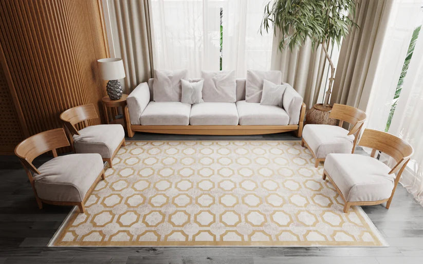 Geometrik Aşağı Orta Yüzyıl Modern Halı - M534B