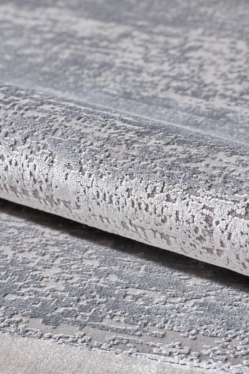 Radiant Edges Kenarlı Halı - Gümüş - M542B