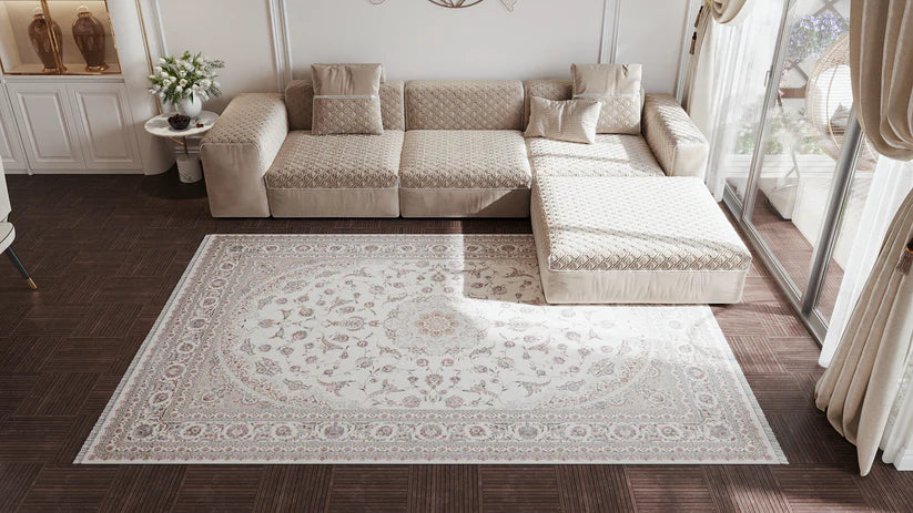 Noble Palace Madalyon Halı - Krem Bej - 2116M