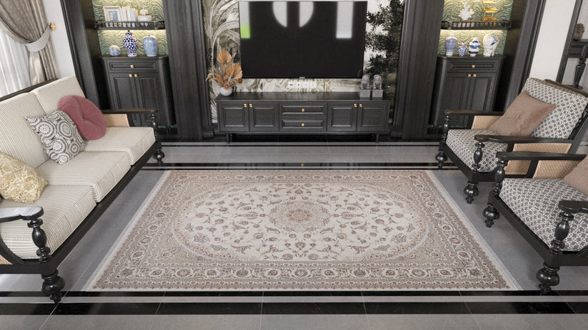 Noble Palace Madalyon Halı - Krem Bej - 2116M