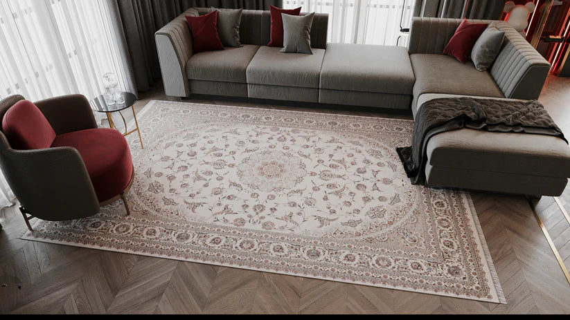 Noble Palace Madalyon Halı - Krem Bej - 2116M