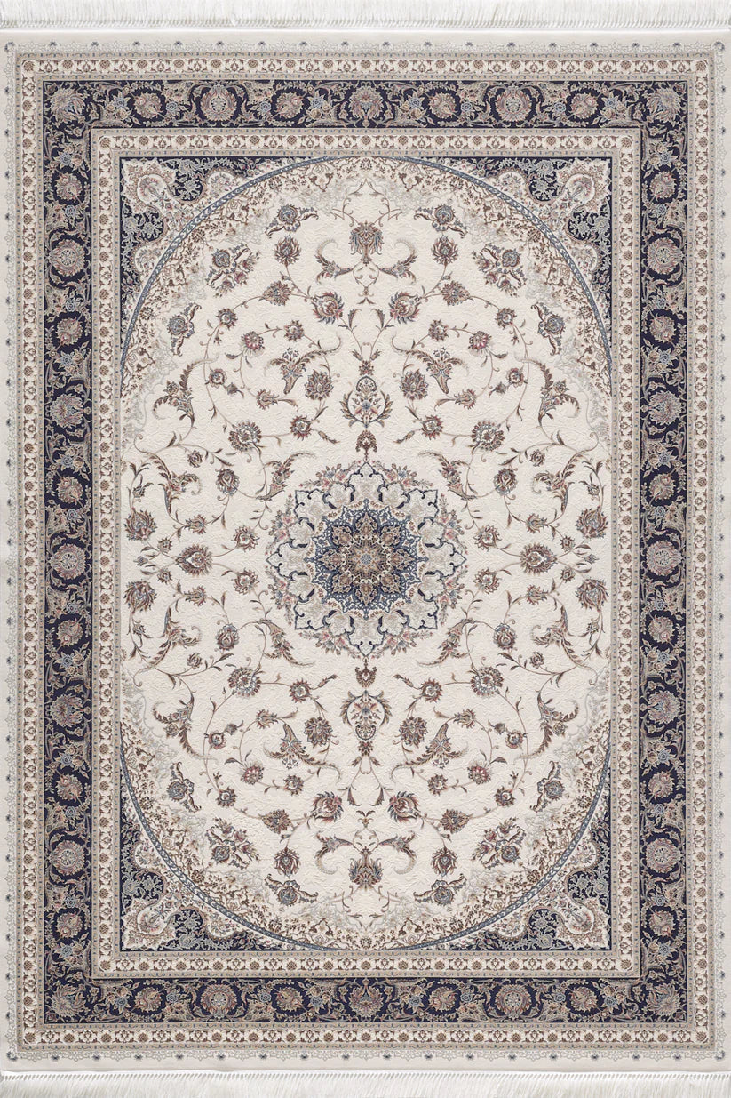 Noble Palace Madalyon Halı - Lacivert Krem - 2116L