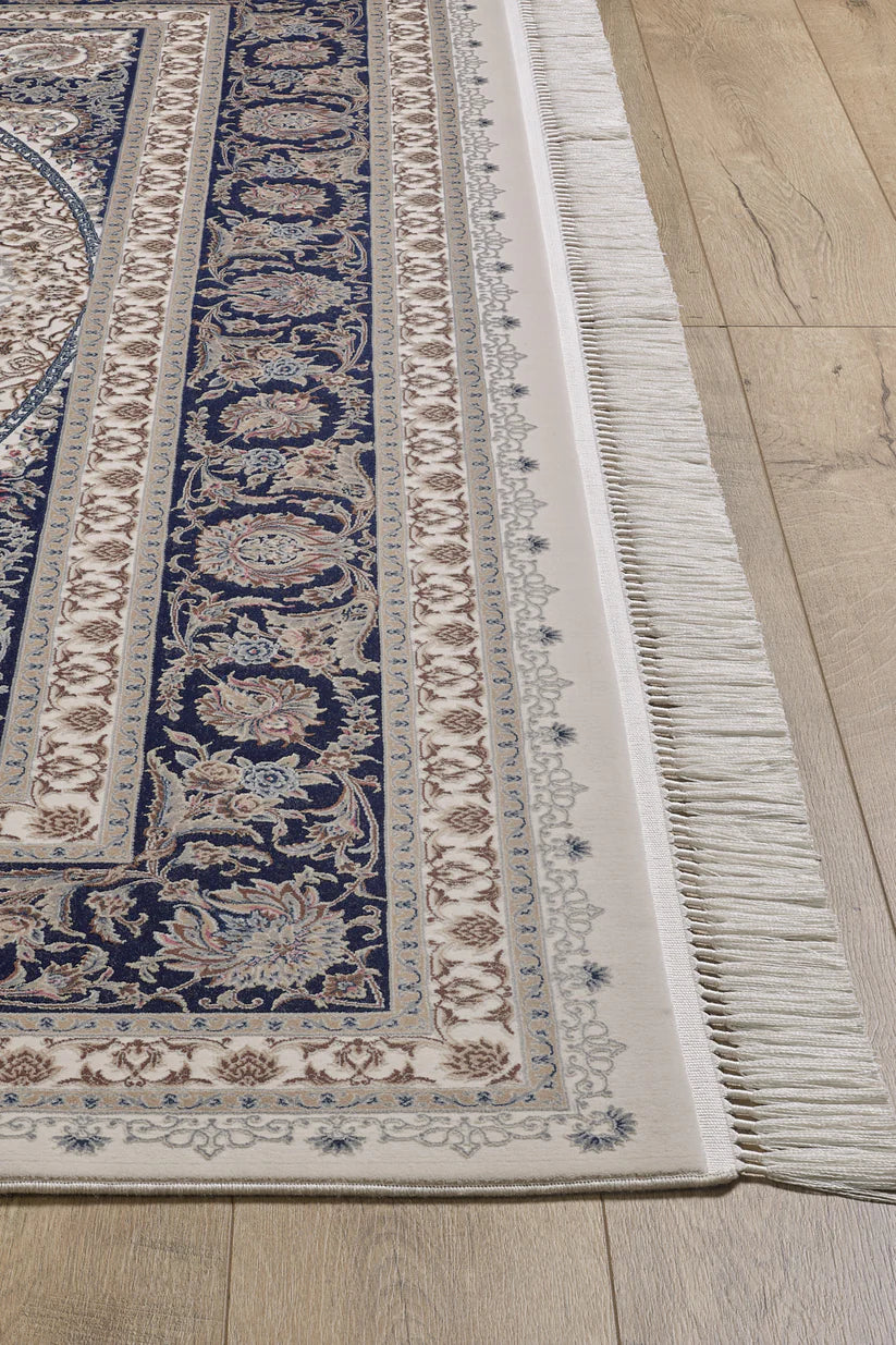 Noble Palace Madalyon Halı - Lacivert Krem - 2116L