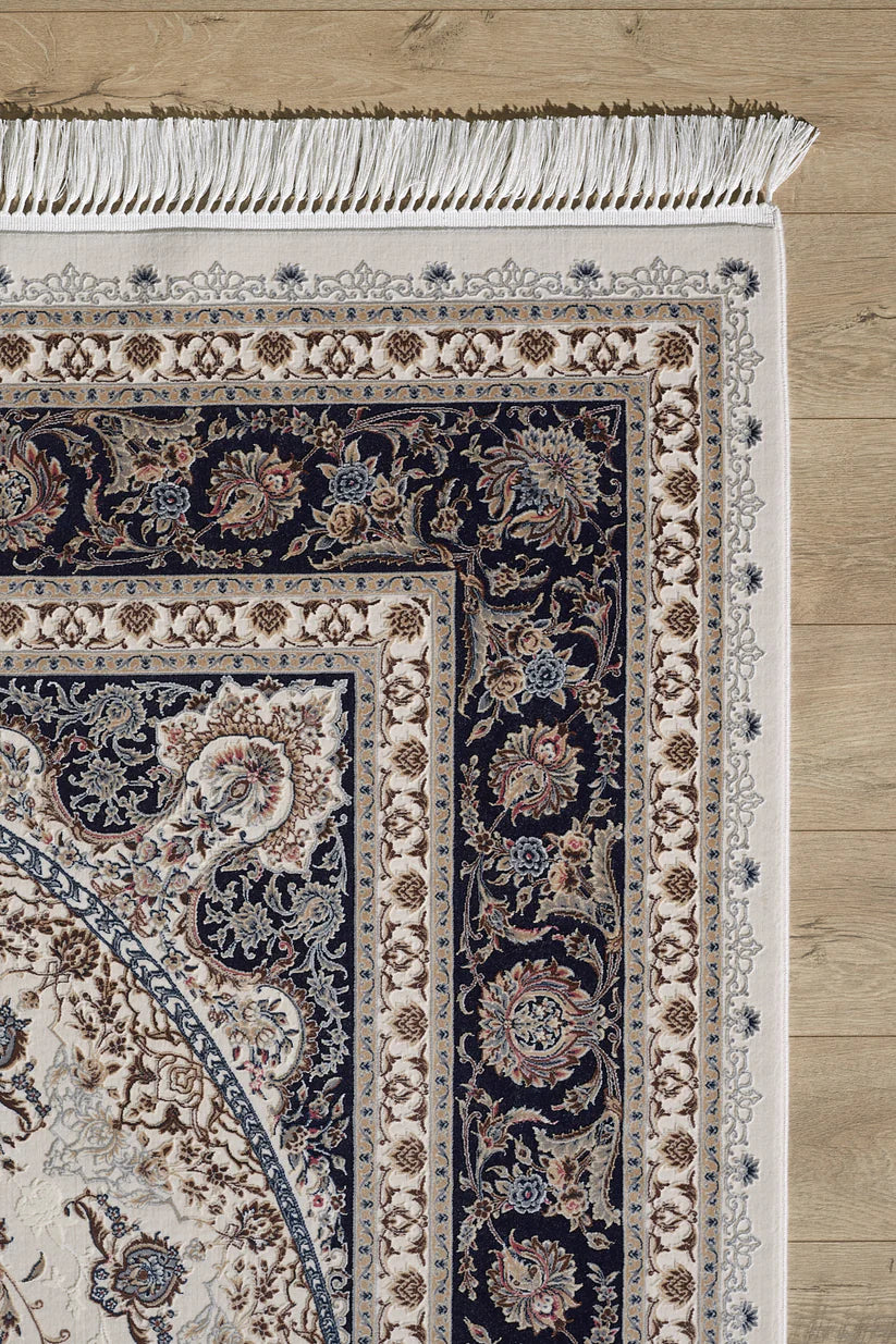 Noble Palace Madalyon Halı - Lacivert Krem - 2116L