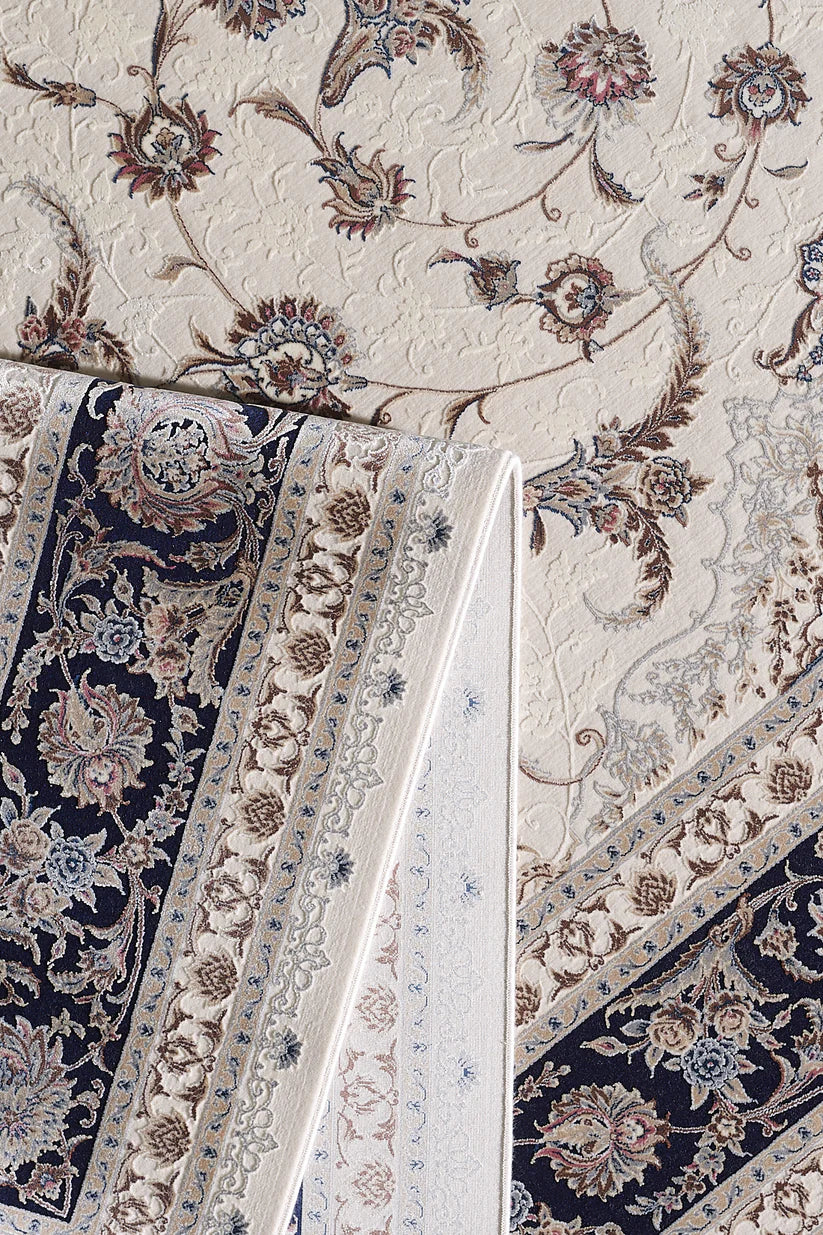 Noble Palace Madalyon Halı - Lacivert Krem - 2116L