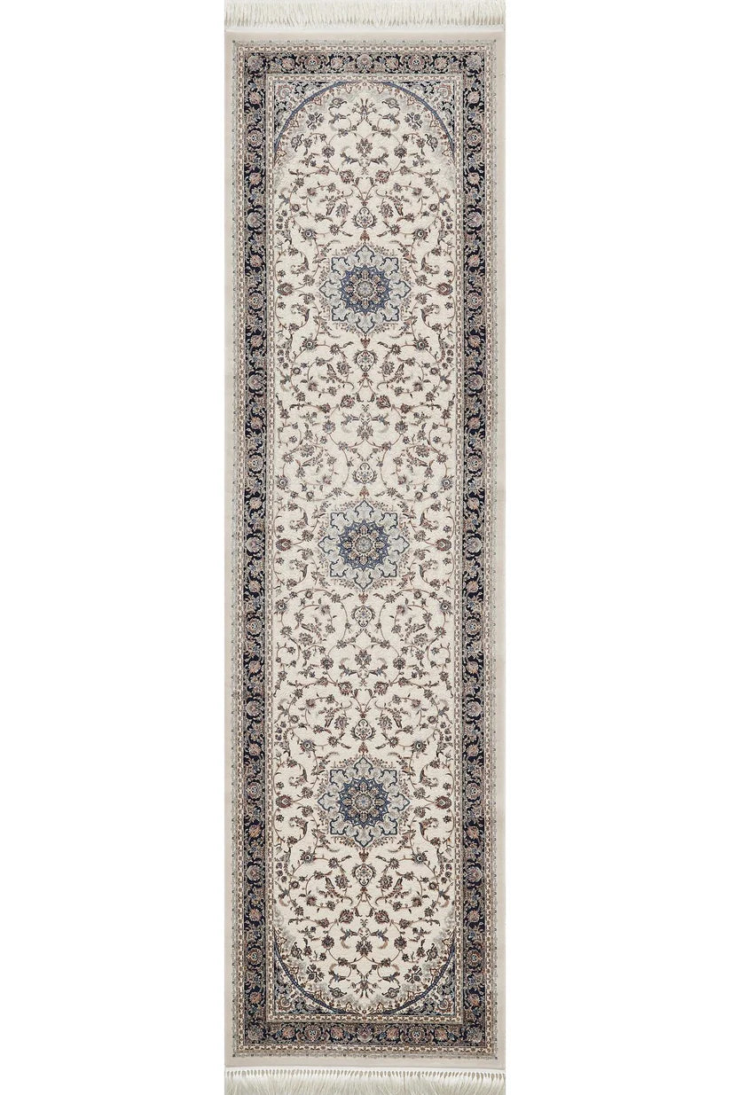 Noble Palace Madalyon Halı - Lacivert Krem - 2116L