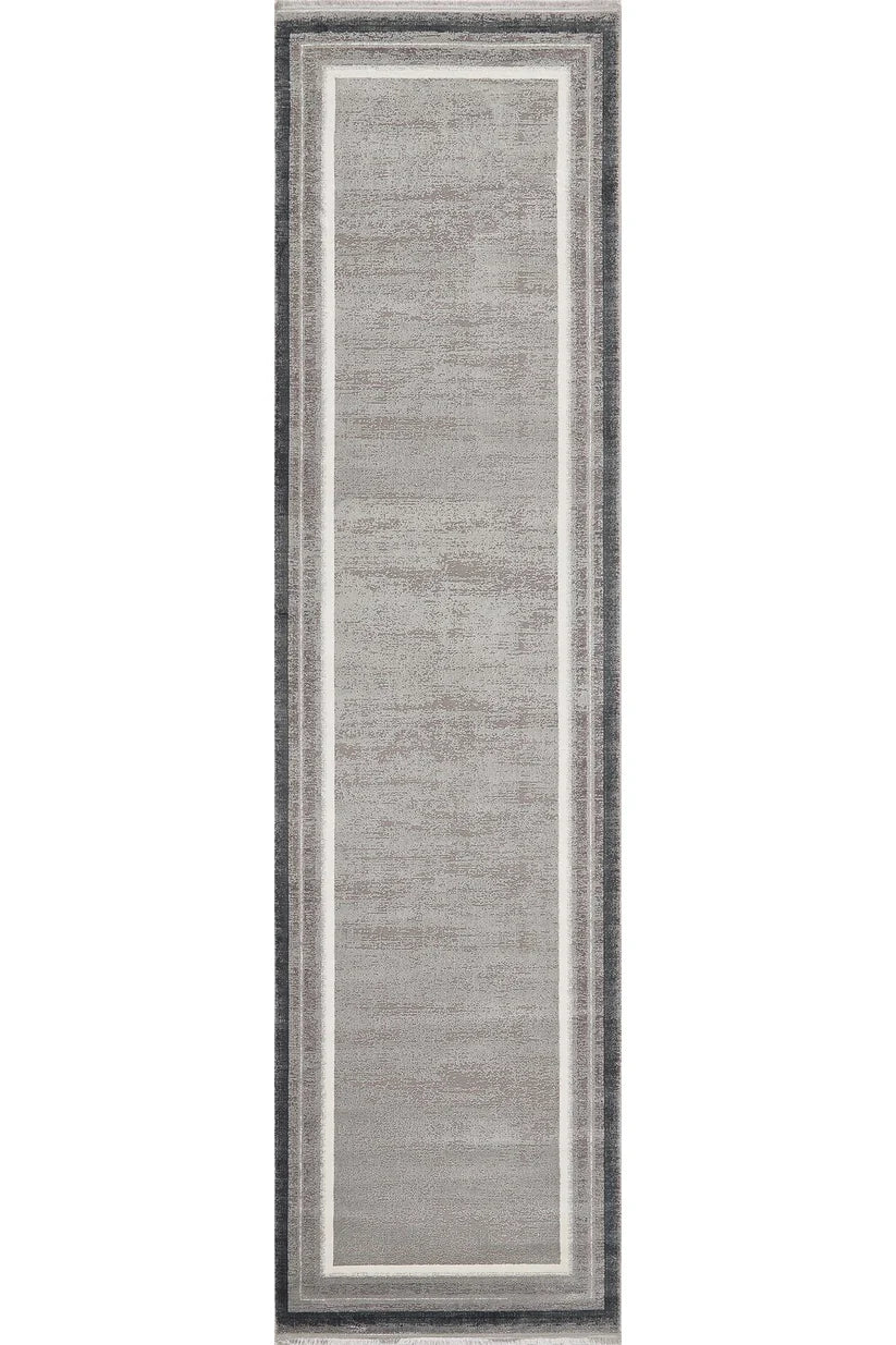 Radiant Edges Kenarlı Halı - Gümüş - M542B